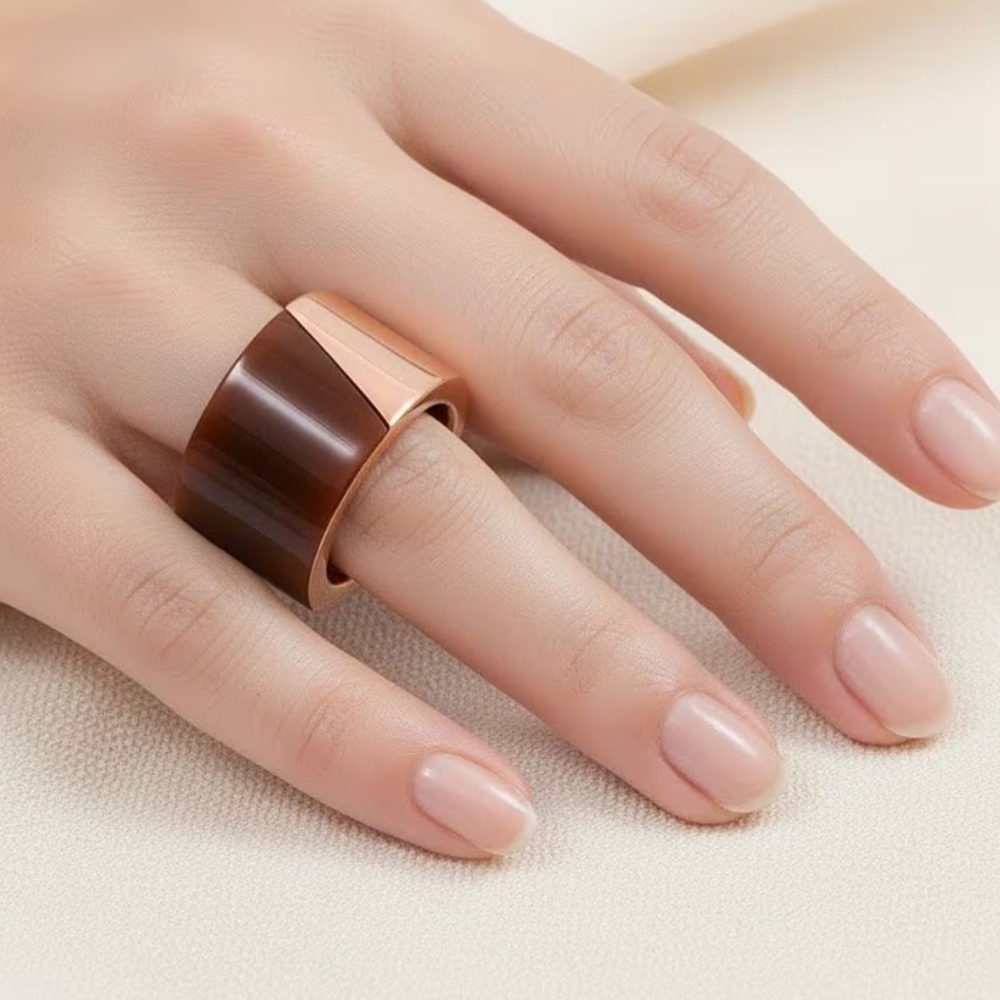 Calvin Klein Distinct Ring in ION Plated RG Stainless Steel, Size 6, New w/ Tags